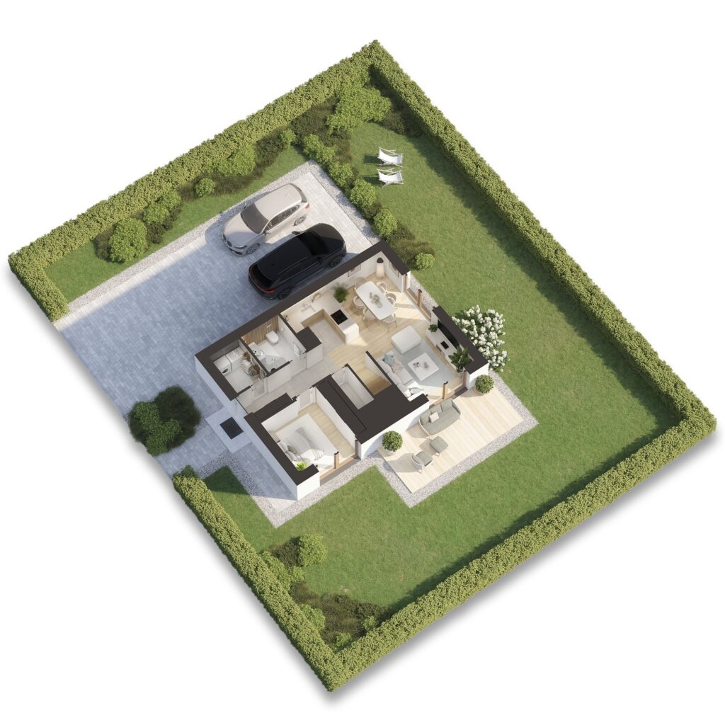 Rzut wizualiacji podworka