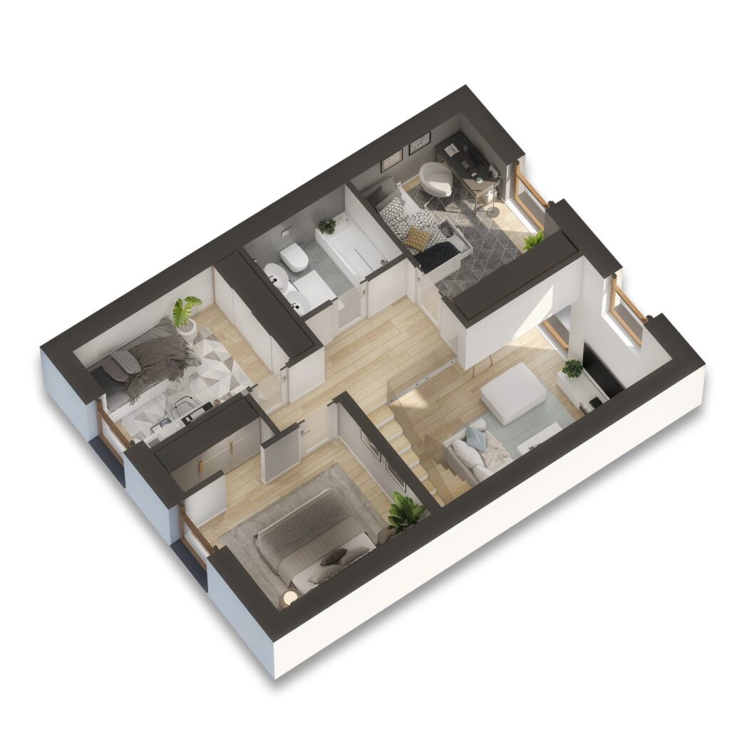 Rzut wizualiacji pomieszczen